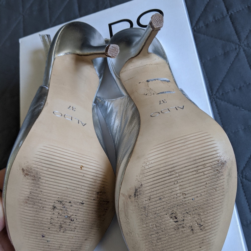 Aldo Silver Slingback Heels - Picture 5 of 5